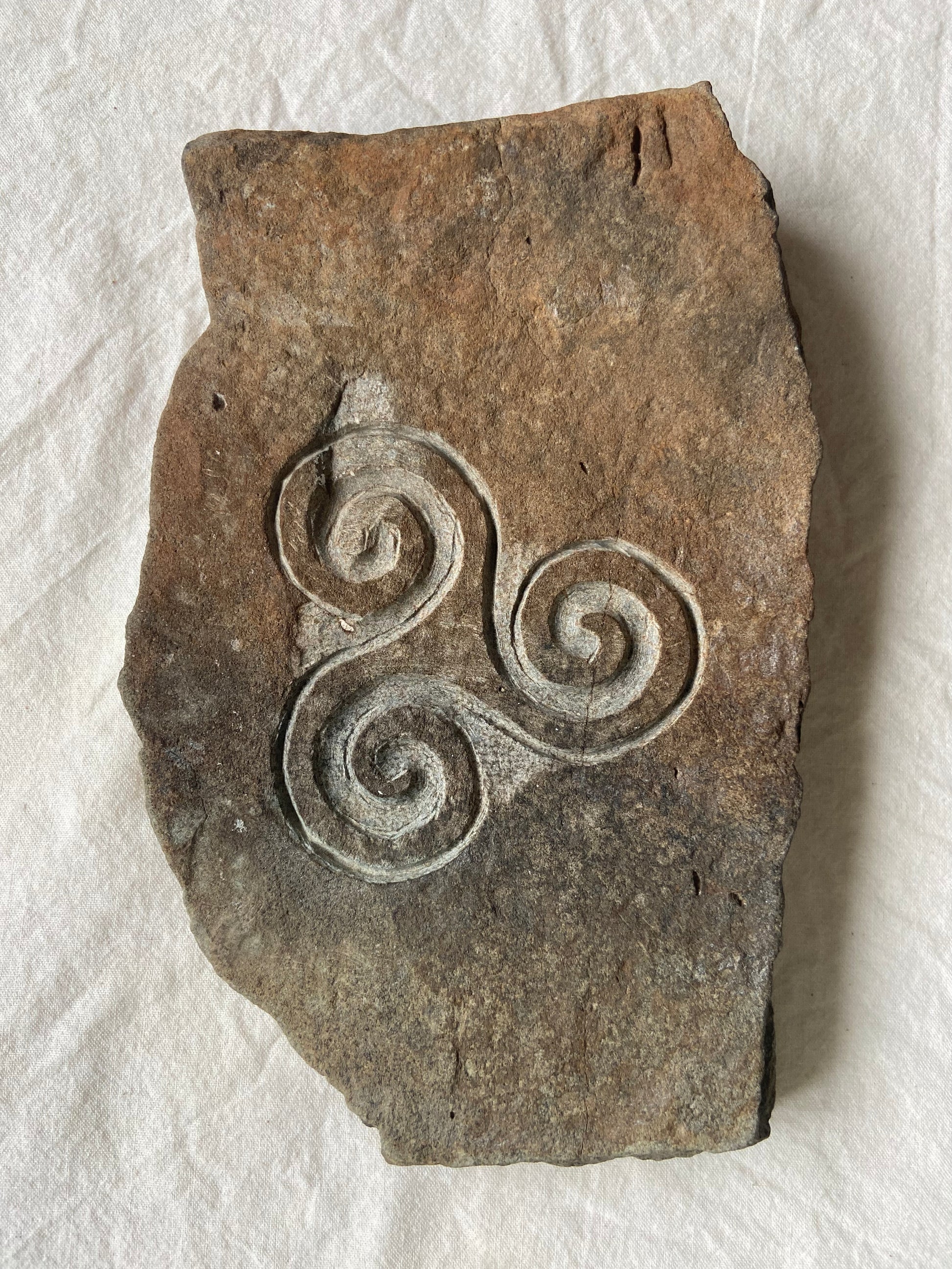 Stone Carved Celtic Triskele Symbol
