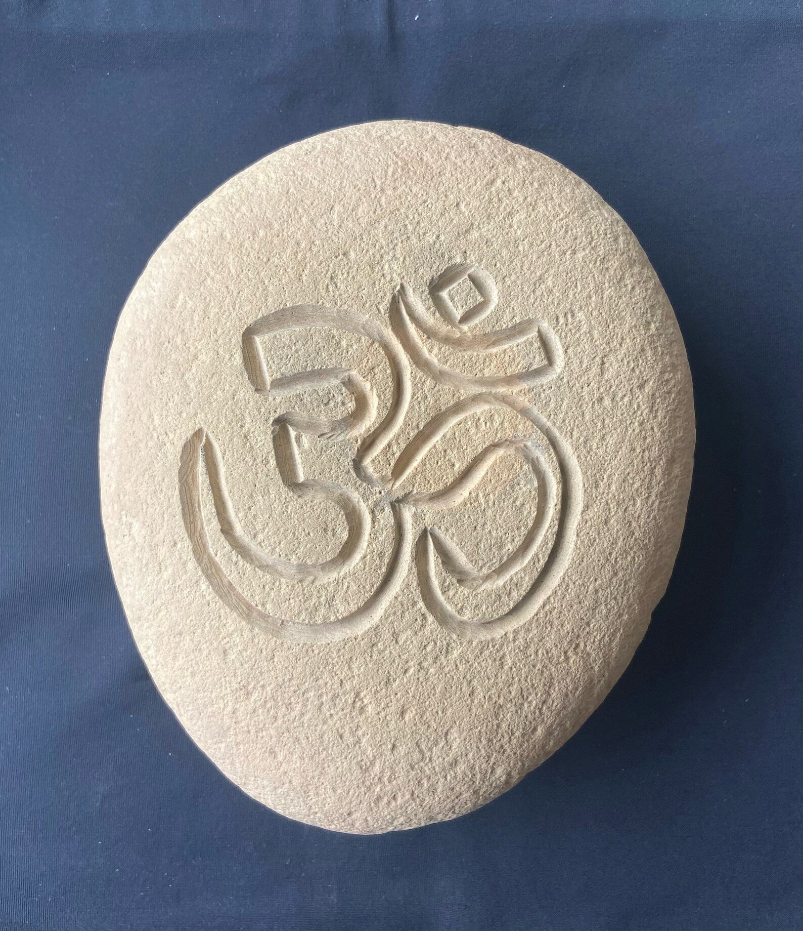 Stone Carved Buddhist and Hindu Om Symbol