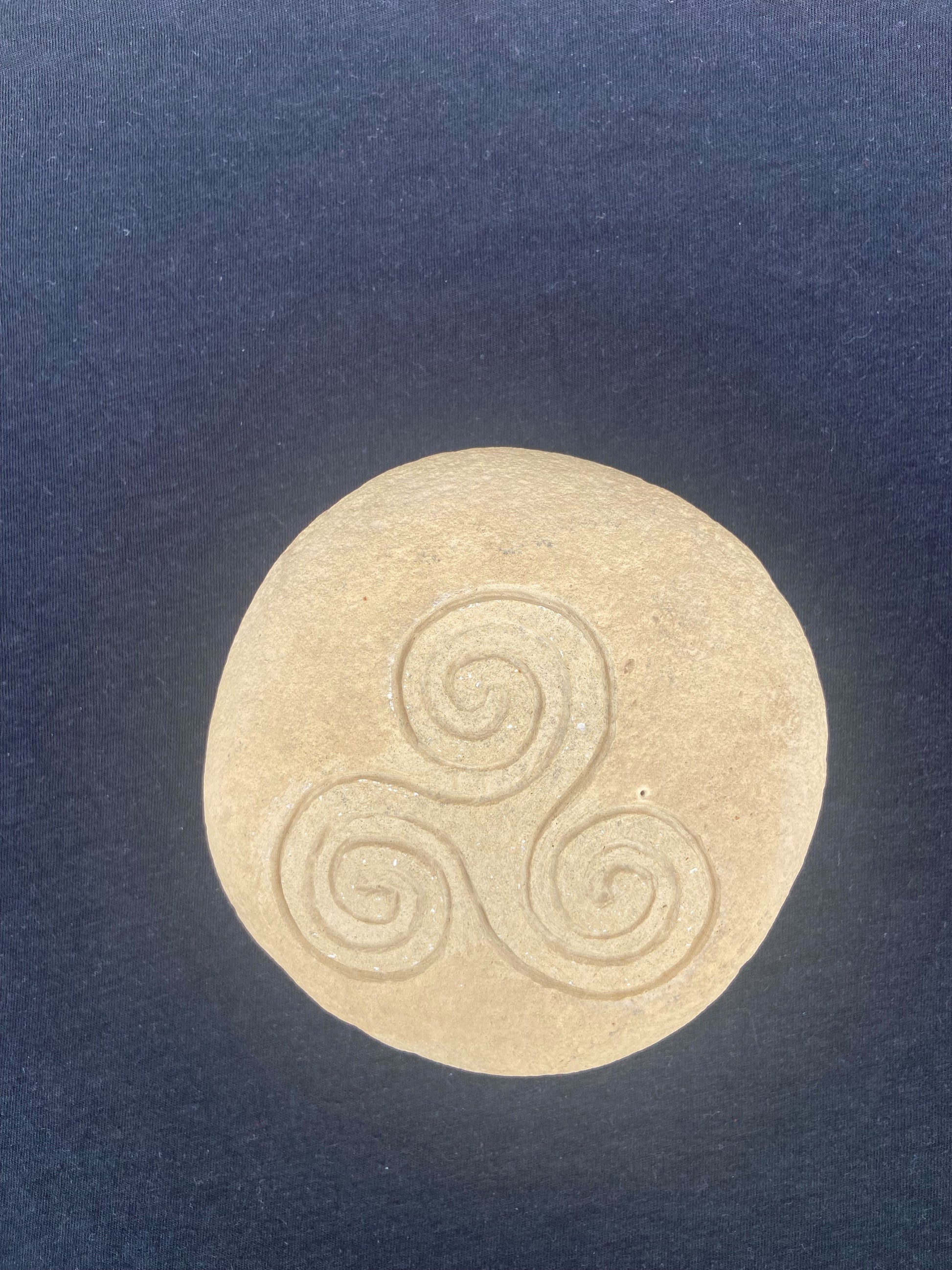 Stone Carved Celtic Triskele Symbol