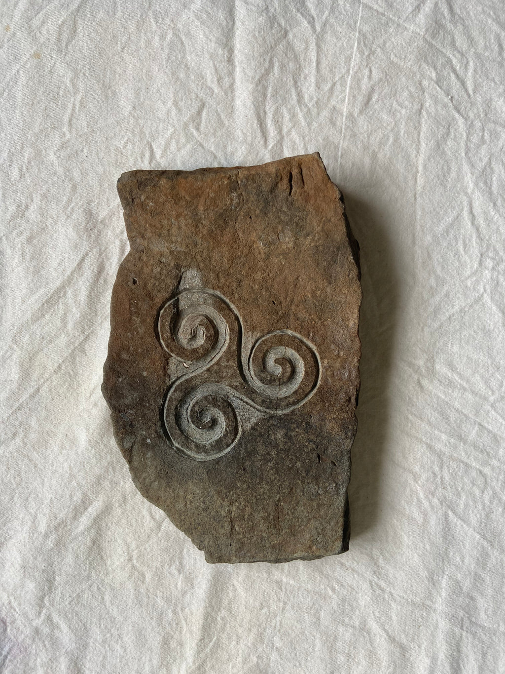 Stone Carved Celtic Triskele Symbol
