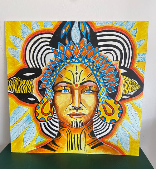 Maya Sun Priestess (acrylic painting)
