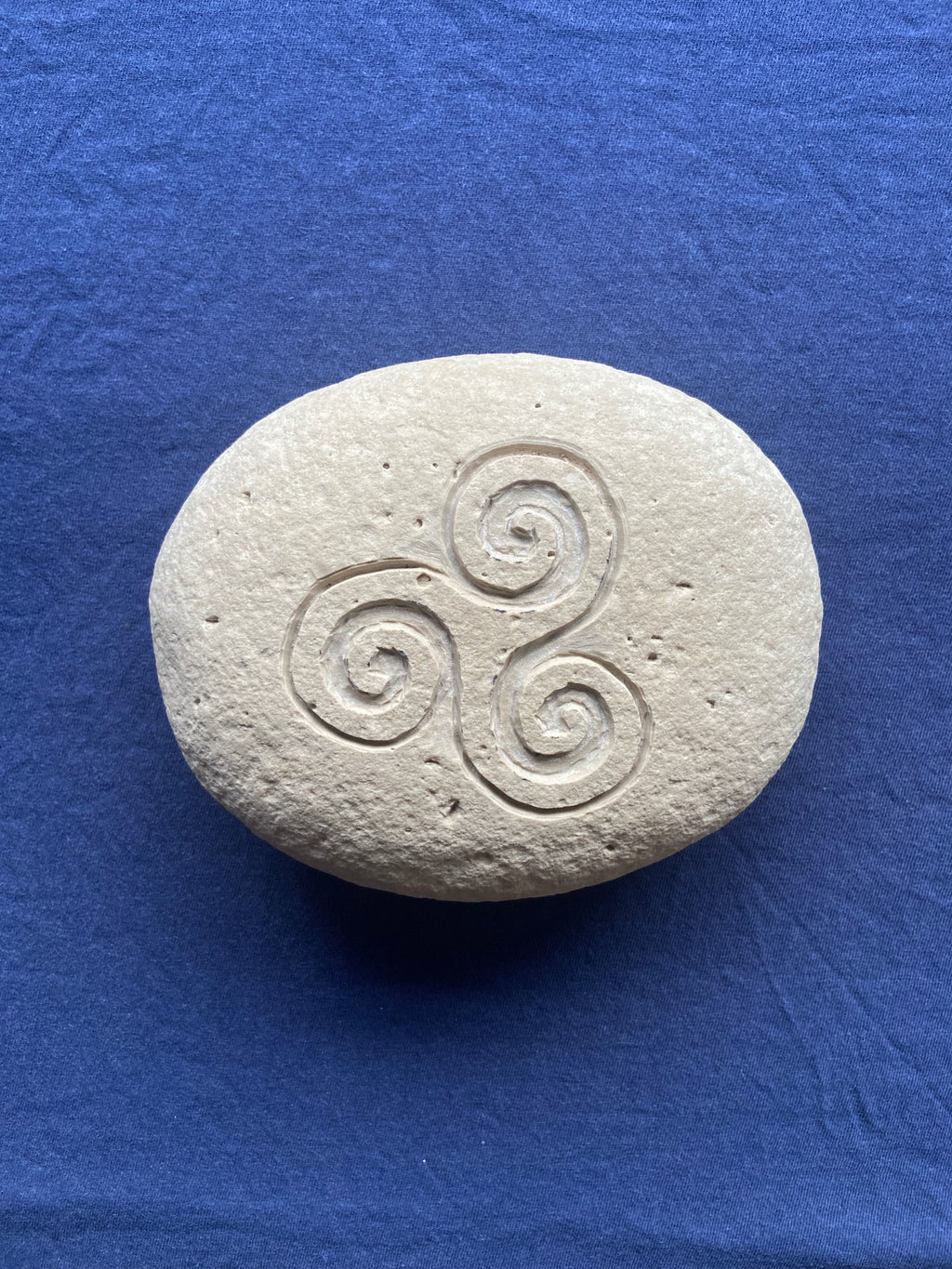 Stone Carved Celtic Triskele Symbol