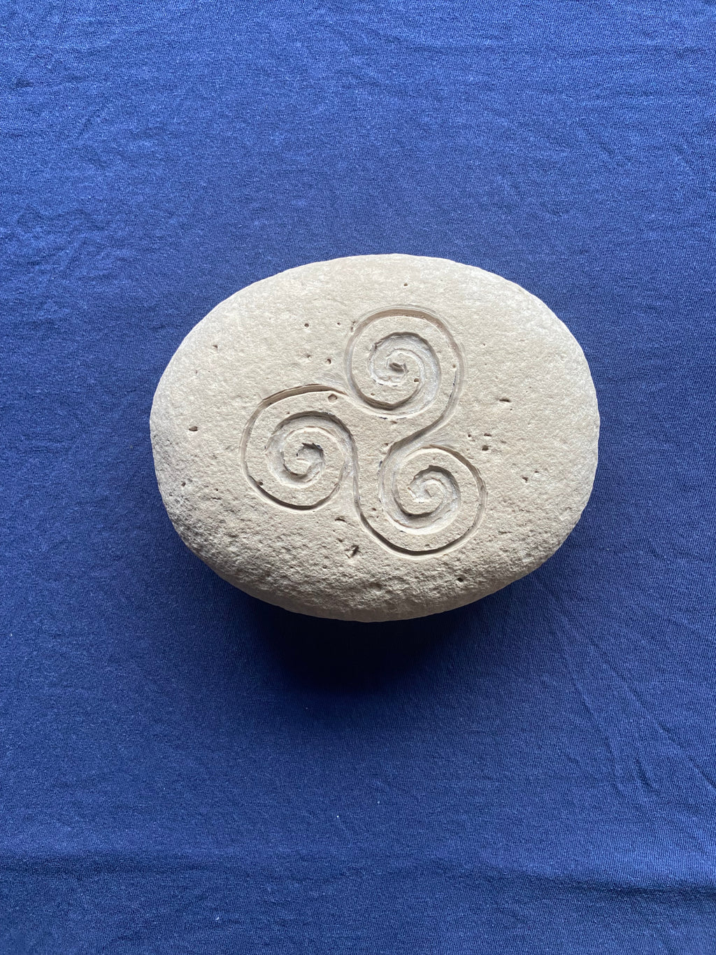 Stone Carved Celtic Triskele Symbol