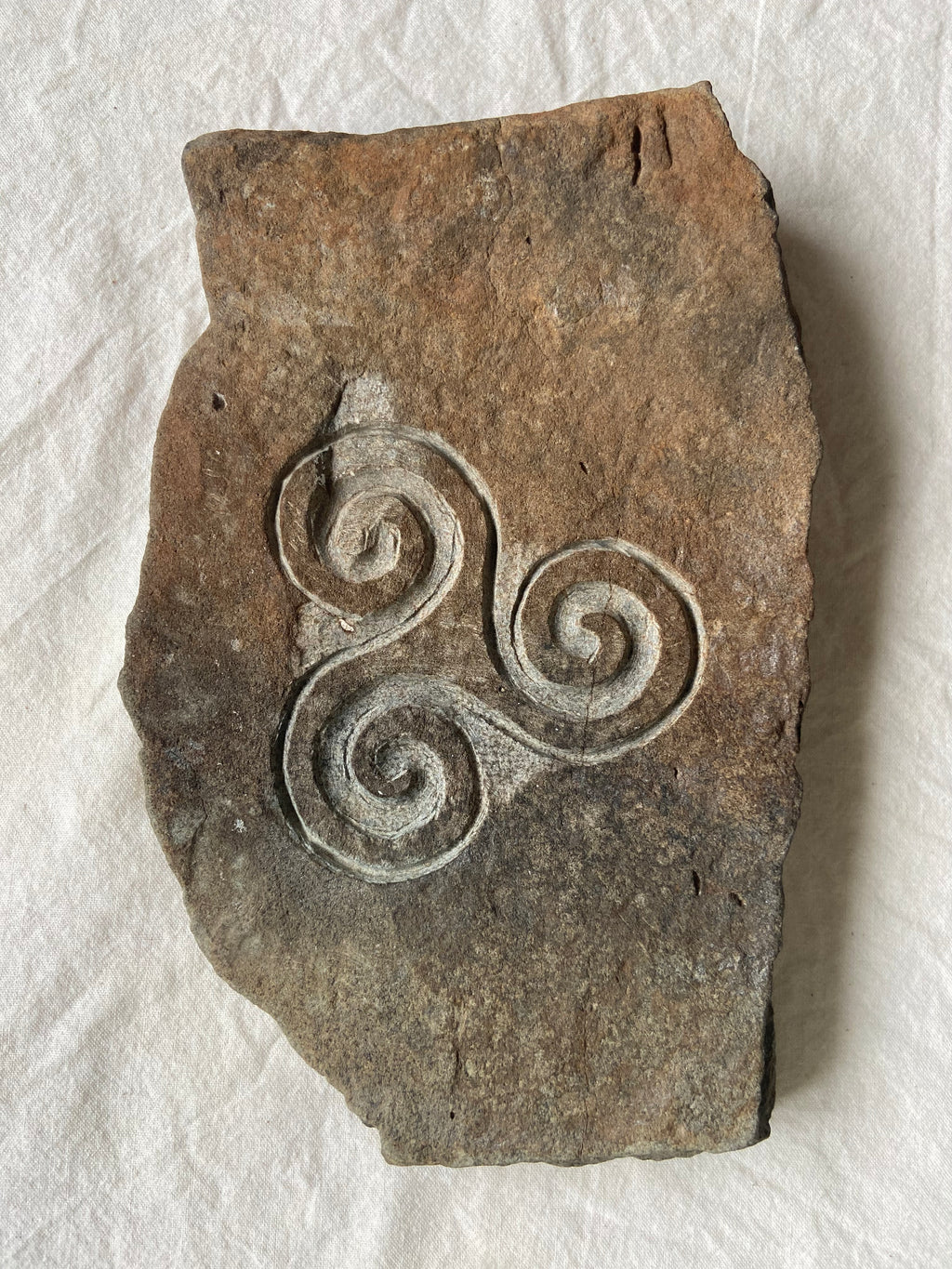 Stone Carved Celtic Triskele Symbol