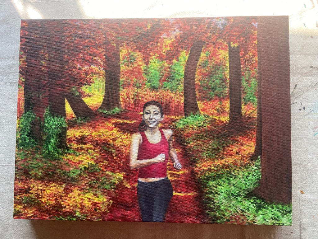 Autumn Running Trails Acrylic Painting