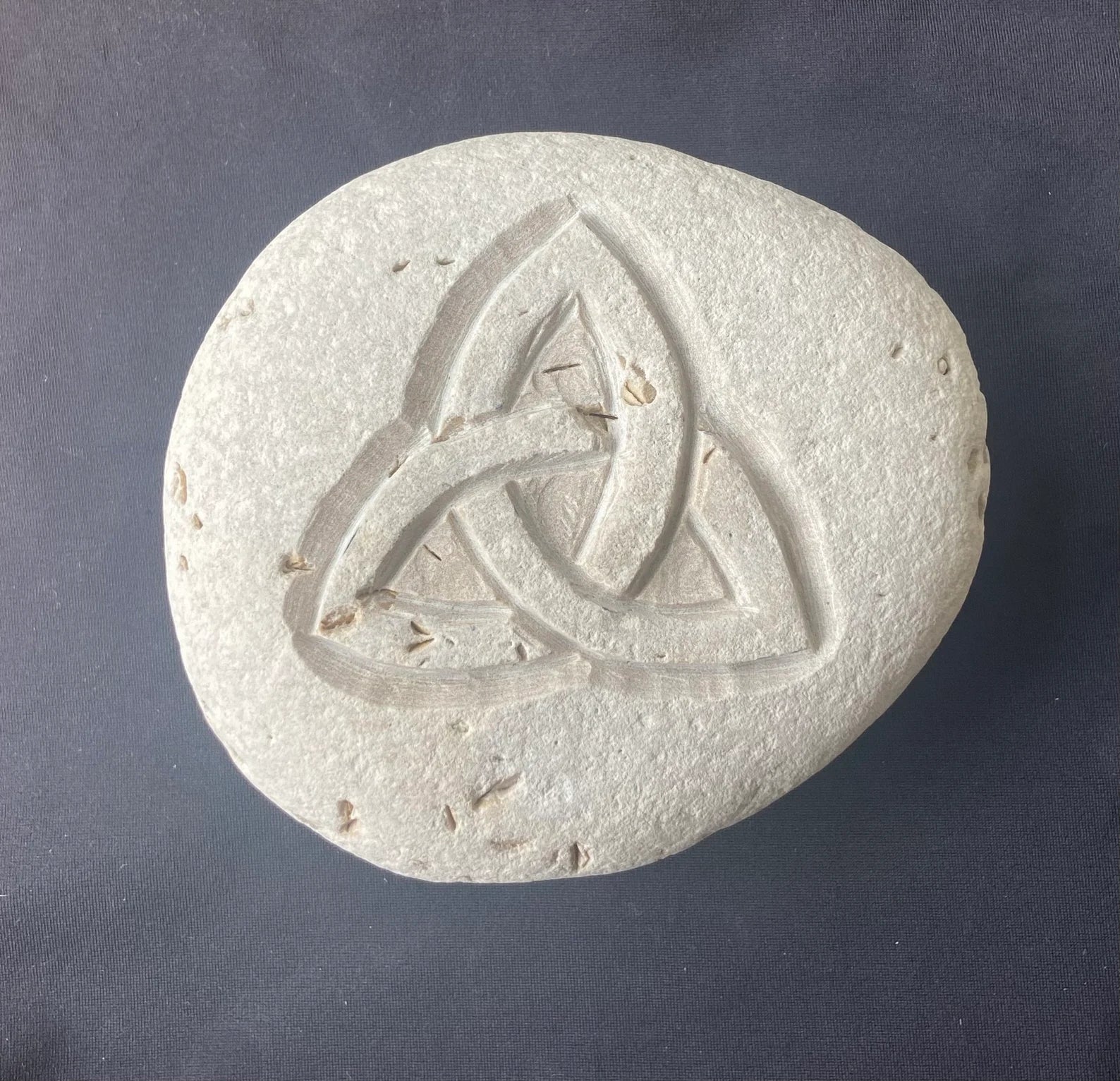 Stone Carved Celtic Triquetra Trinity Knot