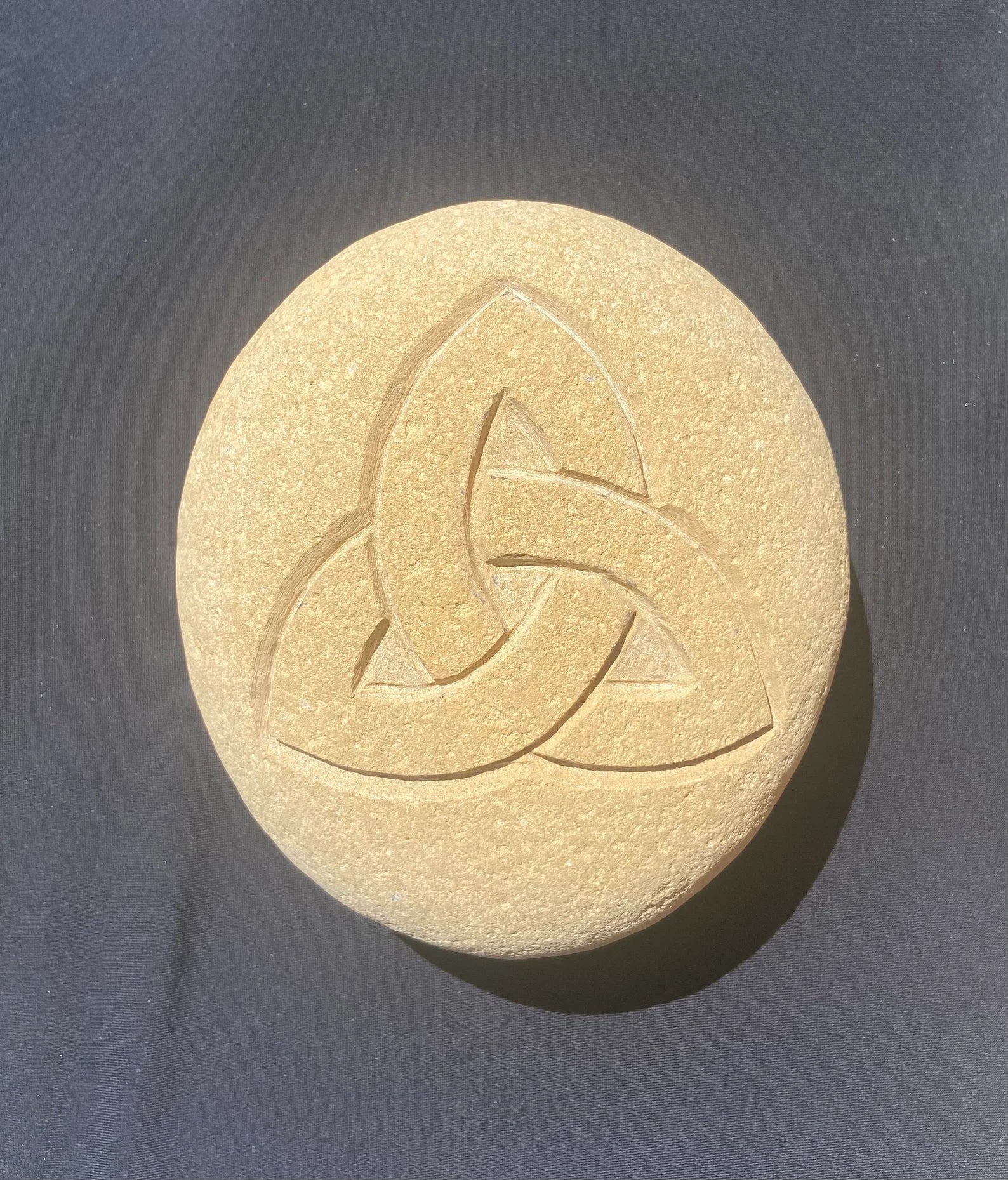 Stone Carved Celtic Triquetra Trinity Knot
