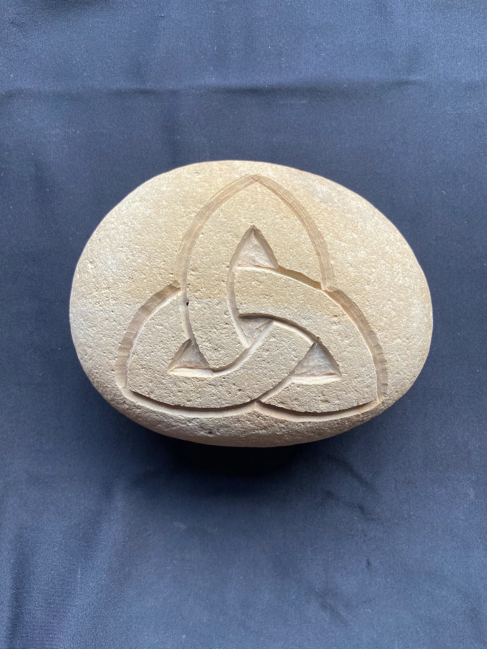 Stone Carved Celtic Triquetra Trinity Knot